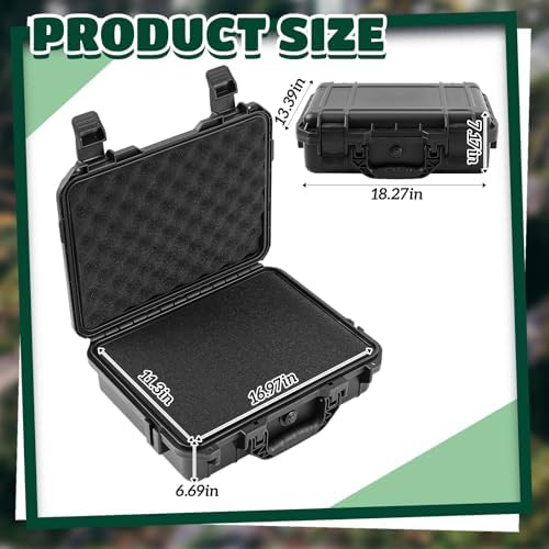 Relaxweex 18.3 x 13.4 x 7.2 Inch Hard Case, Grid Shell, Black - Image 2