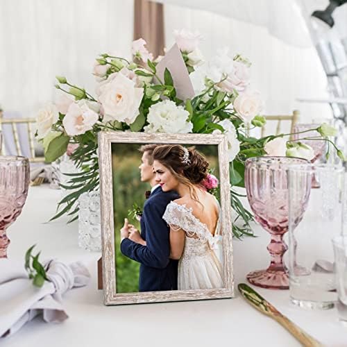 Giftgarden 8x10 Picture Frame Distressed Beige White Set of 12, Multi Rustic Wood Grain 8 by 10 Photo Frames Bulk for Wall or Tabletop Display - Image 5