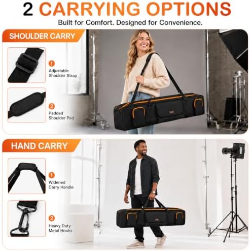 Tripod Carrying Bag 50.5", Light Stand and Mic Stand Bag - Image 6