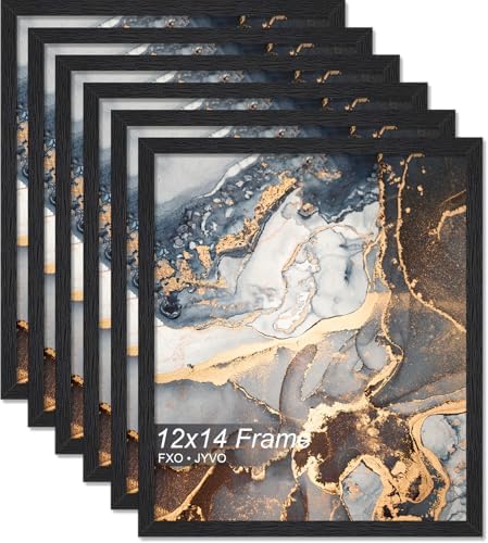 Fxojyvo 12x14 Picture Frame Set of 6 Black Engineered Wood Wall Hanging by Fxojyvo