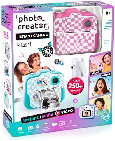 Photo Creator 3-in-1 Instant Camera for Kids – Pink; Camera, Instant Printer & Photo Booth with Fun Frames & Filters - Image 2