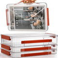 Set of 3 Portable Paper Storage Box Organizer, 9" X 13" Clear Plastic File Storage Box with Lids, Stackable Document Box Project Case for Organizing A4 File Paper, School Supply, Craft by Mezchi