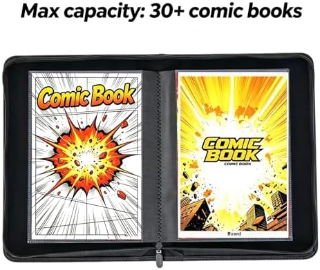 Comic Book Binder, 30 Pockets Comic Book Storage Album, for Current, Silver Age, Regular Comics Bagged and Boarded, Sleeves for Displaying Comic Books and Comics Book Storage (White) - Image 5