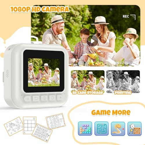 Kids Camera Instant Print, Toddler Travel Selfie Video Camera Toy for Girls - Image 3
