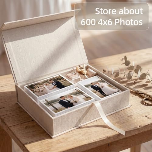 Photo Storage Box 8x10, Memory Box - Beige - Image 2