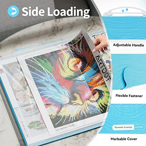 ARTDOT A3 Storage Book for Diamond Art Kits, Portfolio Folder for Diamond Painting Accessories with 30 Pocket Slevees Protectors (16.9x12.4inches) - Image 5