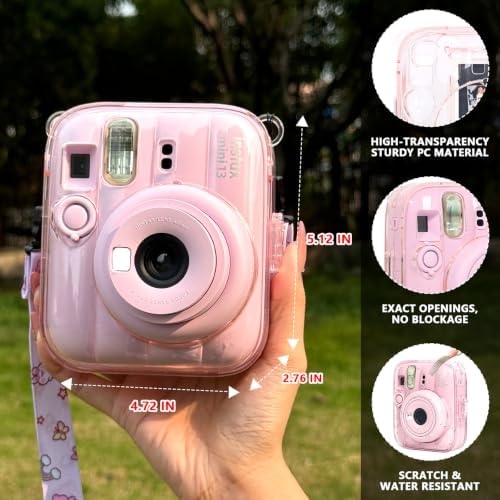Clear Case for Fujifilm Instax Mini 13 Instant Camera, Clear Pink - Image 3