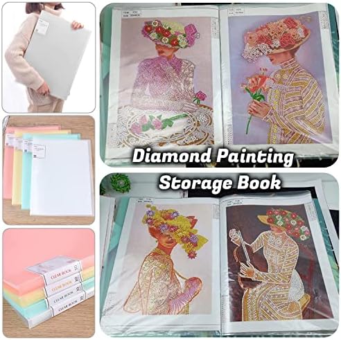 A3 Diamond Painting Storage Book, 60 Views Art Portfolio Presentations Folder with 30 Pages Protectors, 17.3x12.8in - Image 4