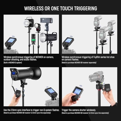 NEEWER Upgraded QPRO-F TTL Wireless Flash Trigger Compatible with Fujifilm 1/8000s HSS Slanted Large Screen 5 Group 9 Customizable Functions for Q4 Q3 Z2 Z1 Z760 NW760 S101-300W PRO/400W PRO - Image 3