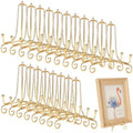 YAYODS 20 Pack Plate Stands for Display 4 Inch Iron Easel Stand Holder, Foldable Plate Picture Holder Display Stand for Photo Frames Decorative Books Arts, Gold by YAYODS