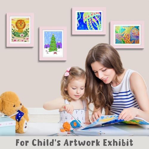 2 Pack 10x12.5 Front-Opening Kids Artwork Frames Changeable (Light Pink) - Image 3