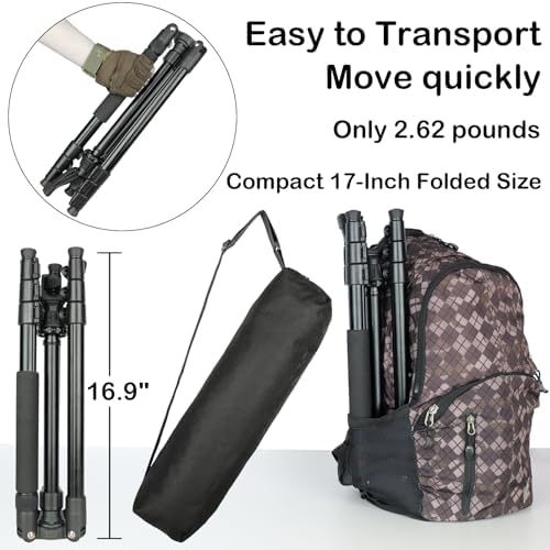 Adjustable Shooting Tripod for Rifles Shooting Stick Level-Lock 3-in-1 Tripod Monopod Bipod, 22.8″-61″ Height, Lightweight Aluminum Alloy with Carrying Bag, Stable Rifle Rest for Hunting & Outdoor - Image 6