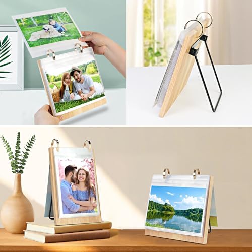 ZEEYUAN 4x6 Desk Picture Frame Vertical Standing Flip Photo Album on Stand Collection Book for Table 4x6 Photo Book Office Desktop Decor for Women, Mother's Day Birthday Gifts for Mom Wife Grandma - Image 7