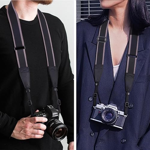 Padwa Lifestyle Adjustable Camera Strap - 1.5" Full Grain Leather Ends Camera Straps for Photographers, Adjustable Neck Shoulder & Crossbody Cotton Strap Quick Release for Cameras and Binoculars - Image 5