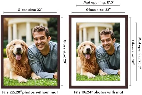 Americanflat 22x28 Poster Frame - Matted to 18x24 - Mahogany - Image 2