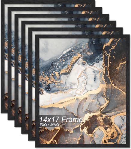 Fxojyvo 14x17 Picture Frame Set of 6 Black Engineered Wood Wall Hanging by Fxojyvo