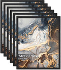 Fxojyvo 14x17 Picture Frame Set of 6 Black Engineered Wood Wall Hanging by Fxojyvo