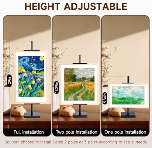 Adjustable Tabletop Easel Stand for Picture Frames up to 29" H - Metal Frame Holder Stand for Sign, Artwork, Canvas Display - Compact Black Small Easel Stands for Home Office Galleries (Black) - Image 6
