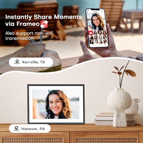 Frameo 10.1" Digital Picture Frame WiFi 32GB, Birthday Gifts for Mom, Women - Image 4