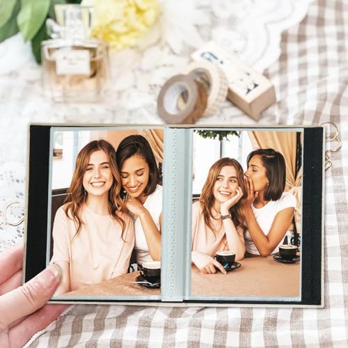 Artmag Mini Photo Album 4x6 50 Pockets 2 Pack, Linen Cover with Front Window Album Each Holds 52 Vertical Photos for Family Wedding Baby Children (Beige) - Image 3