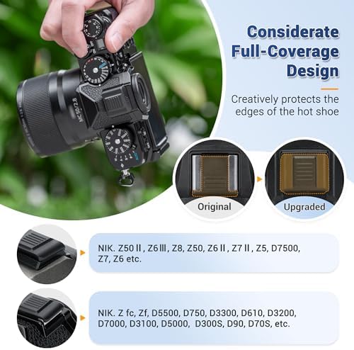 JJC 2-Pack Hot Shoe Cover Cap for Nikon D850 D7500 Z50 II, Full-Coverage - Image 3