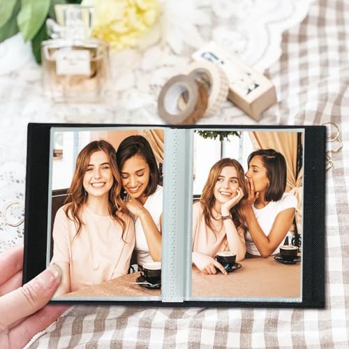 Artmag Mini Photo Album 4x6 50 Pockets 2 Pack, Linen Cover with Front Window Album Each Holds 52 Vertical Photos for Family Wedding Baby Children (Black) - Image 3
