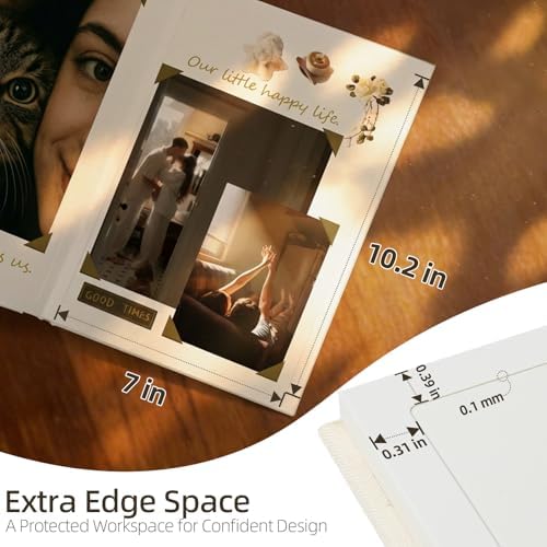 Vienrose Scrapbook Photo Album, 11x8.5 Inch, 26 Pages, Beige - Image 3