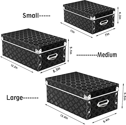 XUCHUN Decorative Storage Box with lids,3 in 1 Set,Plastic,Waterproof Storage Bins for Shoes,Clothes,Office - Image 5