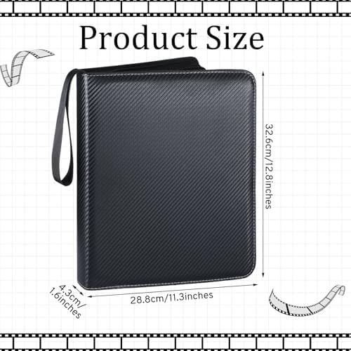 Feifeiya 2 Pack Acid Free Film Protector Storage Box 3 Ring Film Negative Sleeves Binder Preservers Portfolio Folder for Artwork Leather Storage Zipper Binder Box for 120 and 135 35 mm Negative - Image 2