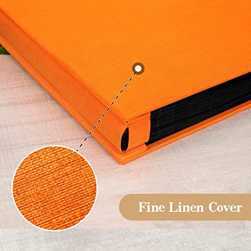 potricher Photo Album 4x6 Pictures, 600 Pockets, Linen Cover, Orange - Image 6