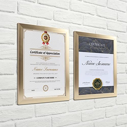 Giftgarden 8.5x11 Picture Frame Gold Set of 12, Multi Modern 8.5 x 11 Frames Bulk for Award Certificate Document Diploma, Wall or Tabletop Display - Image 3