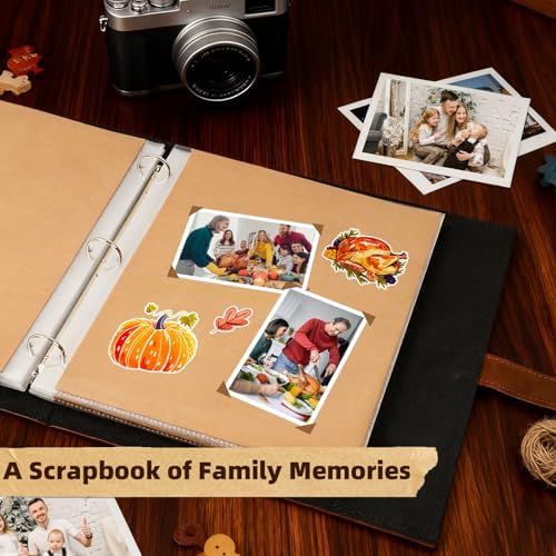 Vienrose 13"x11" Scrapbook Album Gift Set Faux Leather DarkBrown 60 Pages - Image 2