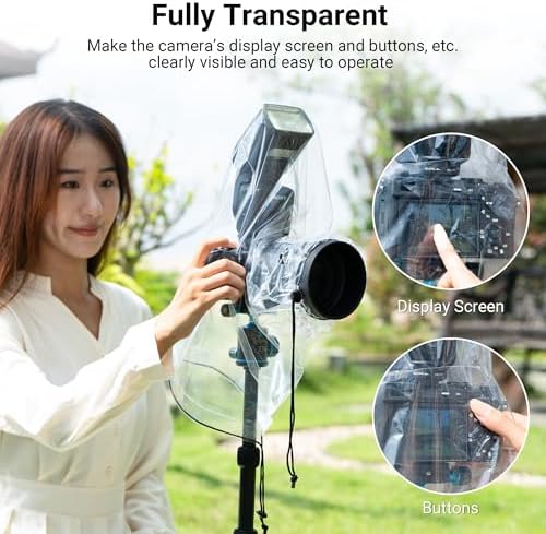 2PCS Clear Camera Rain Cover w Flash for Camera + Lens up to 6.3"x9.8"(DXL) - Image 4