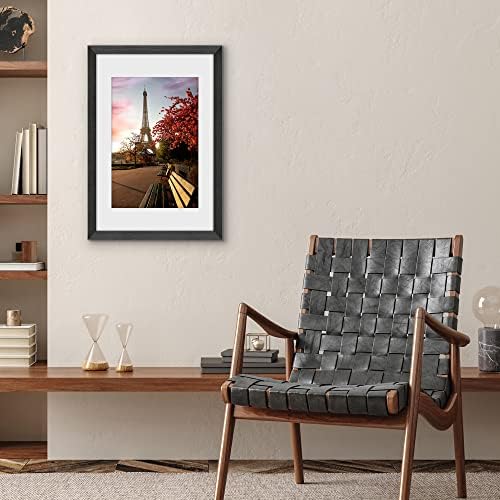 Americanflat 16x24 Poster Frame - Matted to 12x18 - Black - Image 6