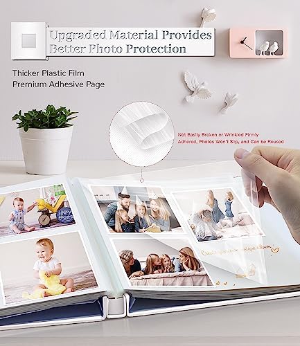 Artfeel Photo Album Self Adhesive Scrapbook Album for 3x5 4x6 5x7 8x10 Pictures,40 Pages Linen Cover with Display Window DIY Photo Book,Ideal Gifts for Family Travel Wedding Baby - Image 3