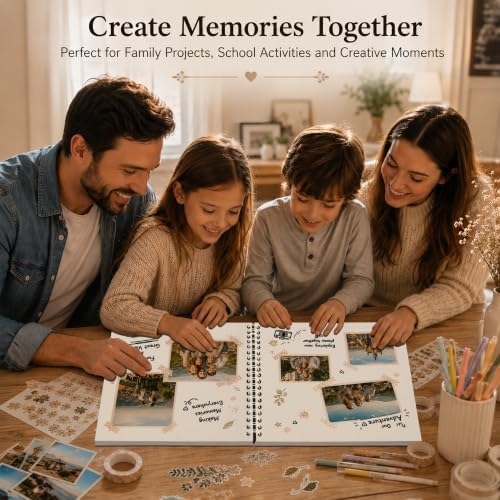 10x10 Inch DIY Scrapbook Album 40 Pages (20 Sheets), Hardcover Kraft Paper - Image 4
