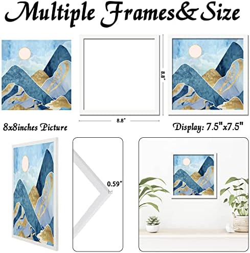 White 8x8 Picture Frame, Lightweight Sturdy Gallery Wall Decor - Image 3