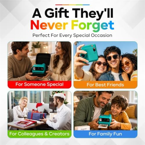 Polaroid Go Generation 3 Instant Film Camera Bundle with Go Color Film 16 Exposures, Protective Hard Case, Wrist Strap, USB-C Cable & Accs. for Instant Photography (Teal) - Image 5