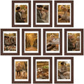 upsimples 4x6 Picture Frame Set of 10, Display Pictures 3.5x5 with Mat or 4x6 Without, Multi Photo Frames Collage for Wall or Tabletop Display, Brown by upsimples
