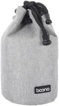 PATIKIL Soft Drawstring Lens Case, Lens Pouch Bag with Cotton Pad 3.9" OD Thick Fleece Cloth Camera Lens Bag for SLR Lens Water Cups, Grey by PATIKIL