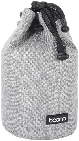 PATIKIL Soft Drawstring Lens Case, Lens Pouch Bag with Cotton Pad 3.9" OD Thick Fleece Cloth Camera Lens Bag for SLR Lens Water Cups, Grey by PATIKIL