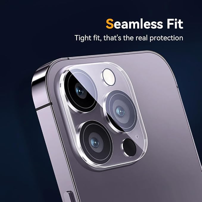 Camera Lens Protector for iPhone 15 Pro 6.1" ＆ iPhone 15 Pro Max 6.7",9H Tempered Glass，Ultra HD, Scratch Resistance Easy to Install，Case Friendly，[Does not Affect Night Shots] 3-Pack - Image 6