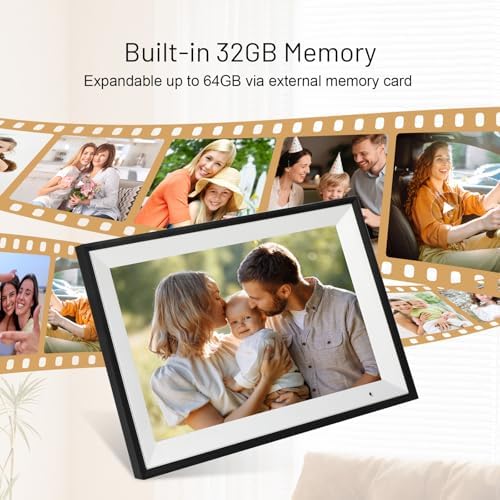 AEEZO Digital Picture Frame, 10.1 Inch Digital Photo Frame with 1280 * 800 HD IPS Touch Screen, Smart Digital Frame Built-in 32GB Memory, Auto-Rotate Easy Setup via AiMOR APP(Black) - Image 5