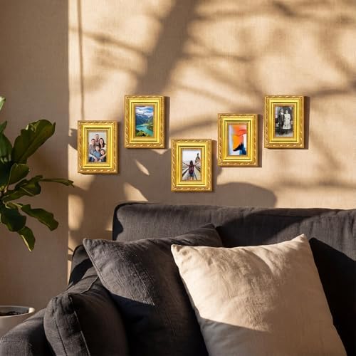 6 Pcs 2 x 3 Inch Small Gold Picture Frames Bulk Vintage - Image 6