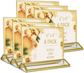 Acrylic Picture Frames 4x6" Horizontal Gold Sign Holders for Wedding Table Numbers, 6 Pack Christmas Photo Frames Double-Sided Menu Holders for Restaurant, Flyer Holder Display Stand for Office, Party by Pansyling