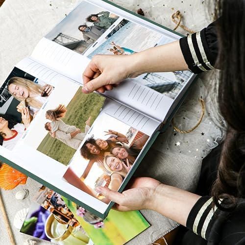 Holoary Photo Album 4x6 300 Photos, 300 Pockets 4”x6” Picture Album, Linen Fabric Cover Big Picture Book for Photos with Writing Area, 4x6 Photo Albums for Family Weddings Travel Memories(Dark Green) - Image 3