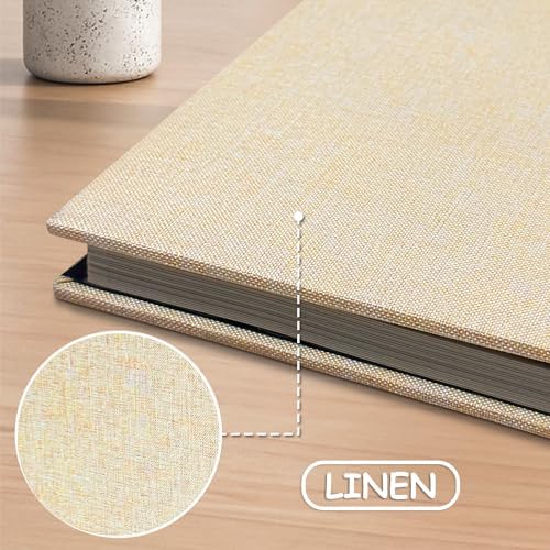 Large Photo Album Self Adhesive Scrapbook Album for 4×6 8×10 Pictures DIY Magnetic Linen Cover Album 40 Pages for Family Wedding Gifts with Metal Pen and Plastic Board - Image 4