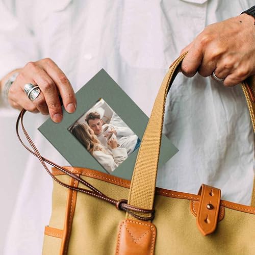 Small 4x6 Photo Album 24 Pockets Linen Cover Gray Green - Image 6