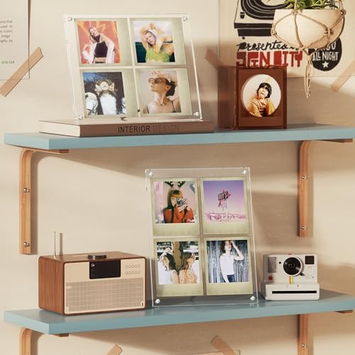 WINKINE Polaroid Frame for i-Type/600/SX-70/Films, Photo Collage Frame, Polaroid Frame for Instant Photos, Tabletop Floating DIY Pressed Flower Art Display (Clear) - Image 3