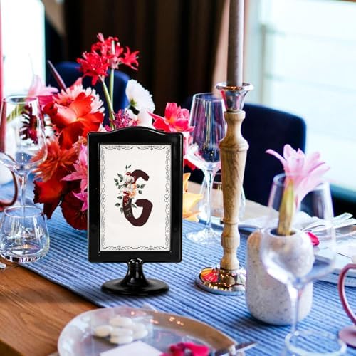 Lawei 10 Pack Double Sided Standing Picture Frames, 4x6 Inch Plastic Pedestal Photo Frame Bulk, Two Sided Vertical Picture Holder with Inserts & Base, Black Display Frame for Wedding Table Number Menu - Image 7